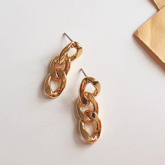 18K/S Moon Chain Earring